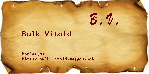 Bulk Vitold névjegykártya